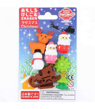 Iwako Puzzle Eraser - Christmas - (Made in Japan)