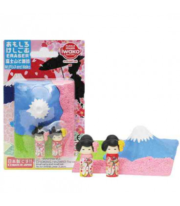 Iwako Puzzle Eraser -  Mt. Fuji and Maiko - (Made in Japan)