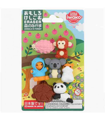 Iwako Puzzle Eraser - Animals in Forest  - (Made in Japan)