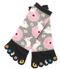 Calcetines de mujer de "cinco dedos" - Kurochiku (Kyoto)- Modelo Usagi (Talla única 23-25 cm)
