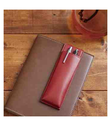 Porta bolígrafos magnético japonés de cuero - Modelo Pensam 2001 (Red) - Color rojo