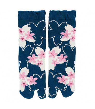 Calcetines de mujer "Tabi" de dos dedos - Kurochiku (Kyoto)-Mod. Sakurasukushi (Talla única 23-25cm)