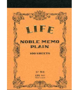 Life Noble Memo - N41 (Tamaño B7 - Color marron - lisas - 100 paginas)