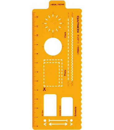 Kokuyo Jibun Techo Goods - Template Plan Orange - Line and borders