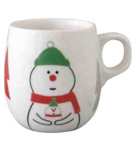 Decole - Taza navideña de cerámica con muñeco de nieve - Modelo ZXS-74041