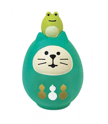 Decole - Gato Daruma verde - Concombre Fuku Mono - Modelo ZCB-43946