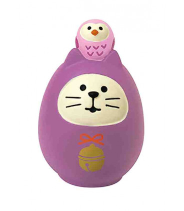 Decole - Gato Daruma morado - Concombre Fuku Mono - Modelo ZCB-43947