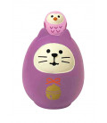 Decole - Gato Daruma morado - Concombre Fuku Mono - Modelo ZCB-43947