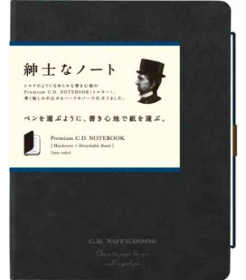 Apica Premium C.D. Notebook - Hardcover - Tamaño A5 - Color negro - Pauta rayada - 96 hojas