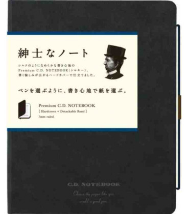 Apica Premium C.D. Notebook - Hardcover - Tamaño A5 - Color negro - Pauta rayada - 96 hojas