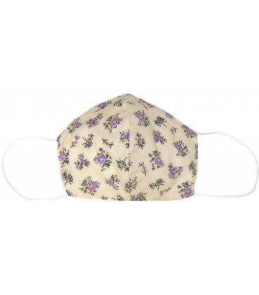 Mascarilla Japonesa Textil y Lavable - Cool Mask - Estampado de flores violetas