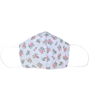 Mascarilla Japonesa Textil y Lavable - Cool Mask - Estampado de flores rosas