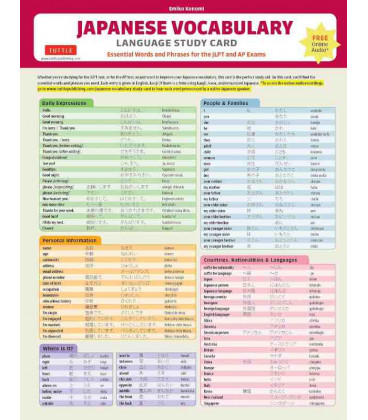 Japanese Vocabulary Language Study Card (Inclui Audio Online)