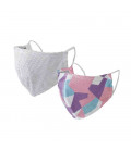 Pack de 2 mascarillas japonesas textiles - UV Protection - Ice Pink & White - Tamaño normal