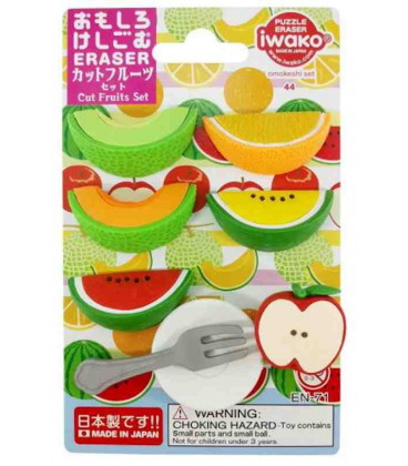 Iwako Puzzle Eraser - Cut Fruits Set - (Gomas de borrar con diseños) Hecho en Japón 