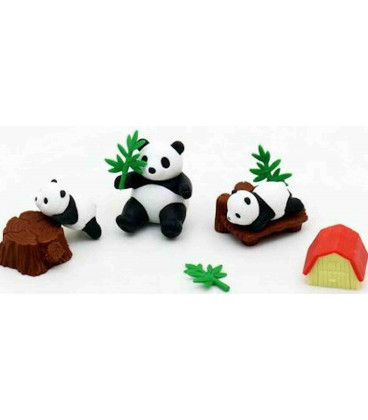 Iwako Puzzle Eraser - Panda Family - (Gomas de borrar con diseños) Hecho en Japón 