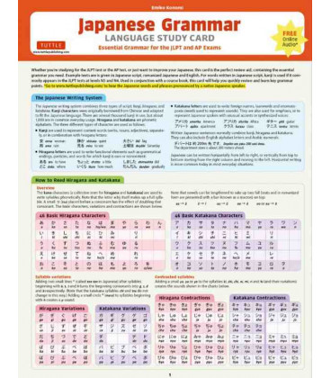 Japanese Grammar Language Study Card (Inclui Audio Online)