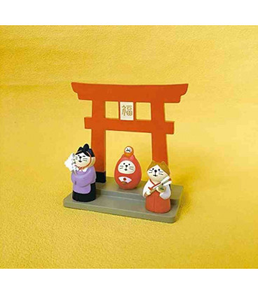 Decole - Gato Daruma negro - Concombre Fuku Mono - Modelo ZCB-43948