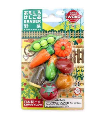 Iwako Puzzle Eraser - Vegetables  - (Made in Japan) 