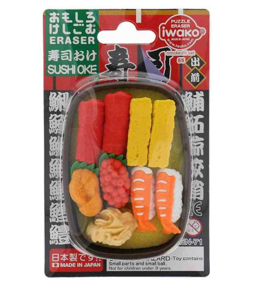 Iwako Puzzle Eraser - Sushi Oke  - (Made in Japan) 