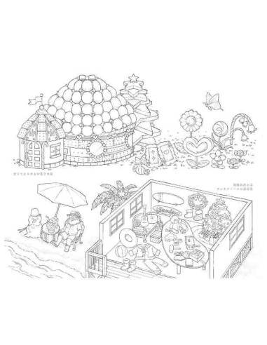 Wonderful Houses in an Imaginary World - Mona - Livro de colorir