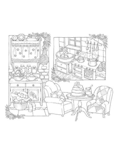 Wonderful Houses in an Imaginary World - Mona - Livro de colorir