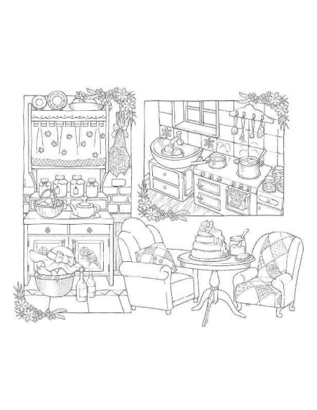 Wonderful Houses in an Imaginary World - Mona - Livro de colorir