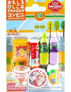 Iwako Puzzle Eraser - Drink and Snack Food (Borrachas...