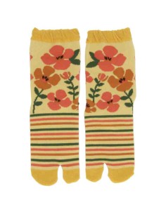 Meias femininas "Tabi" com dois dedos - Kurochiku (Kyoto) - Mod.  Kokuriko (Tamanho 23-25 cm)