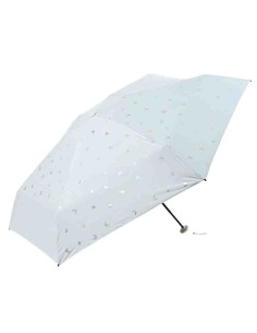 Guarda-chuva de bolso POKELLA para sol e chuva com proteção UV - Azul claro com borboletas (50 cm)