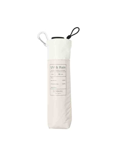 Guarda-chuva SORANI para sol e chuva com proteção UV (FPU 50+) - Bicolor bege e branco (58 cm)