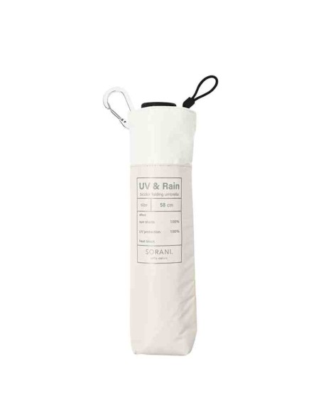 Guarda-chuva SORANI para sol e chuva com proteção UV (FPU 50+) - Bicolor bege e branco (58 cm)