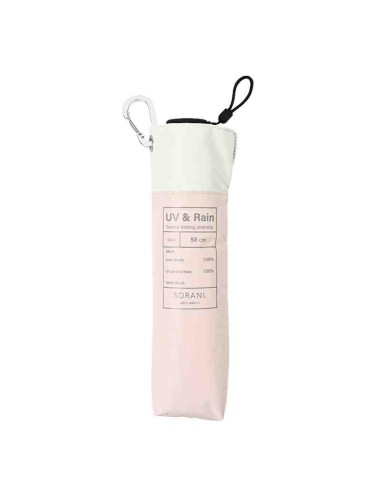 Guarda-chuva SORANI para sol e chuva com proteção UV (FPU 50+) - Bicolor rosa e branco (58 cm)