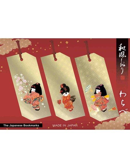 Chikyu Greetings - Marcador de páginas japonês - Meninas japonesas tradicionais