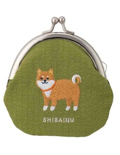 Decole - Porta-moedas bordado com fecho de metal - Shiba Inu