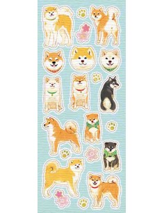 Chikyu Greetings - Autocolantes washi - Cães japoneses