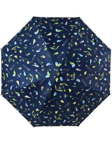 Guarda-chuva comprido para sol e chuva com 100% de proteção contra a luz - Pássaros (55 cm)