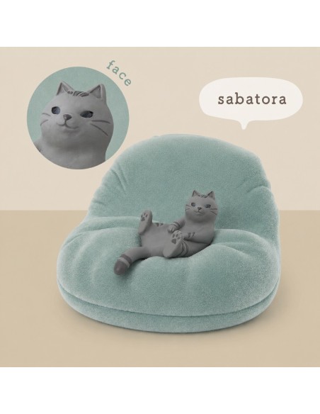 Decole - Suporte para smartphone "Gato relaxado" - Gato malhado cinza