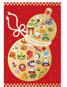 Chikyu Greetings - Cartão japonês - Símbolos da Sorte