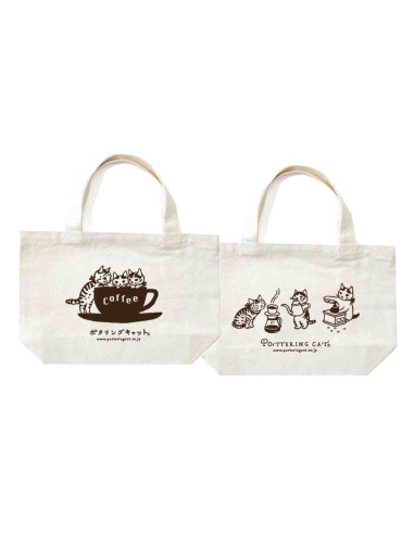 Pottering Cat - Tote Bag de Lona (Tamanho S) - Coffee Pretend