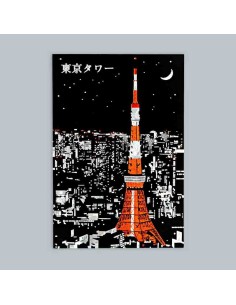 FUTABA - Postal Lugares Famosos do Japão - Torre de Tóquio - Vista Noturna