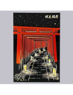 FUTABA - Postal Lugares Famosos do Japão - Fushimi Inari - Mil Torii