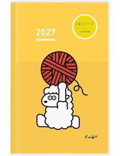 Jibun Techo Kokuyo - Agenda 2027 - Uma página por dia - A5 Slim - Edição limitada ovelha - Amarelo