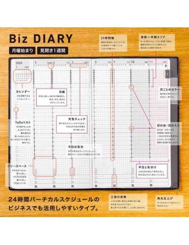 Jibun Techo Kokuyo - Agenda 2027 - Biz Diary - A5 Slim - Bege