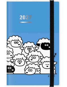 Jibun Techo Kokuyo - Agenda 2027 - Diary + Life + Idea set - A5 Slim - Azul (Padrão de ovelhas)